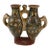 Vintage Double-Chamber Geometric Ceramic Vessel, Marked and Dated 11-8-54 For Sale