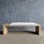 Modern Casi Reclaimed Elm Wood Bench With Vintage Rug For Sale - Image 3 of 9