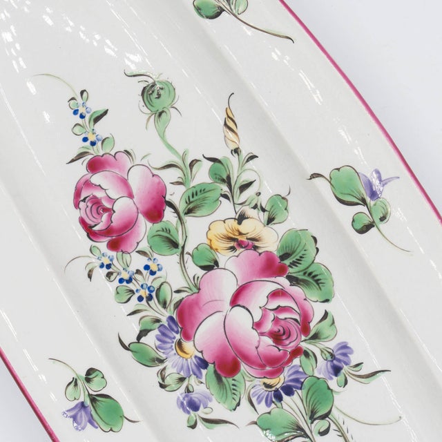 French Art Nouveau Long Oval Platter from Luneville, Early 20th Century For Sale - Image 6 of 8