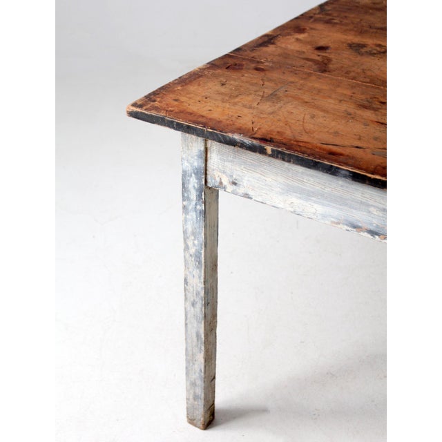 Antique Painted Wood Farmhouse Table For Sale - Image 18 of 18