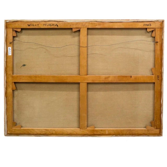 Willy Mucha, Large Polish French Abstract Expressionist Oil Painting Willy Mucha, Ecole Paris, 1963 For Sale In Miami - Image 6 of 15