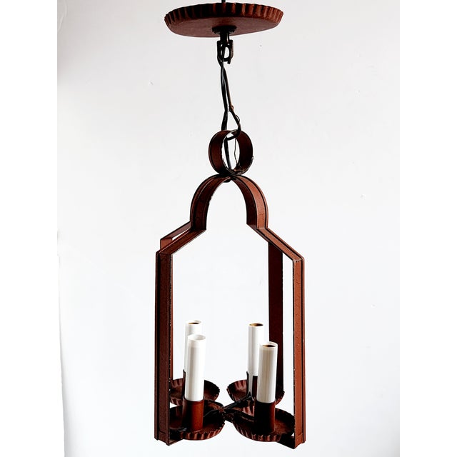 Chinoiserie Pagoda Chinoiserie Style Tole Lantern For Sale - Image 3 of 11