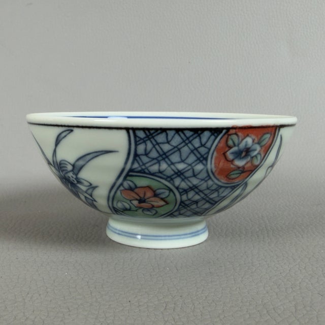 Ceramic Antique Imari Style Enamelled Porcelain Bowls, 20th Century, Set of 6 For Sale - Image 7 of 12