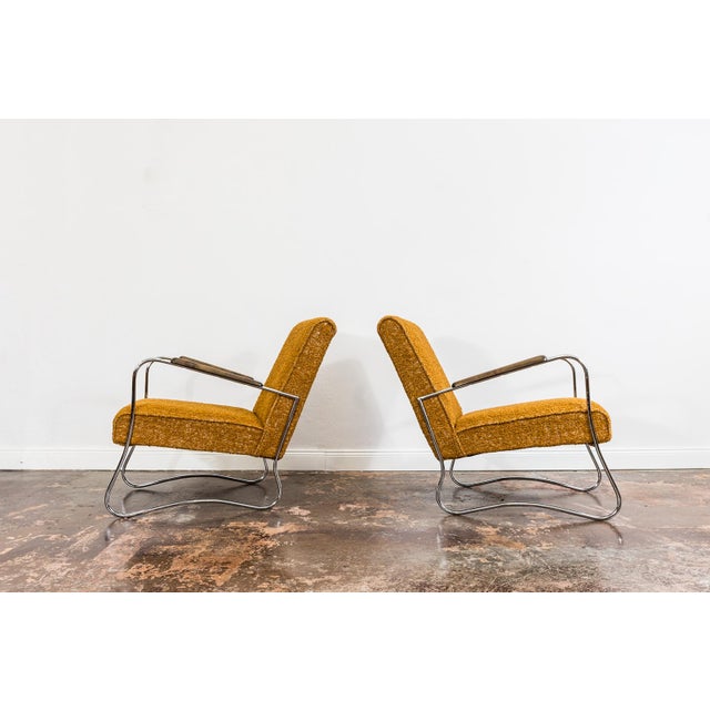 Orange Bauhaus Style Lounge Chairs, 1950s, Set of 2 For Sale - Image 8 of 18