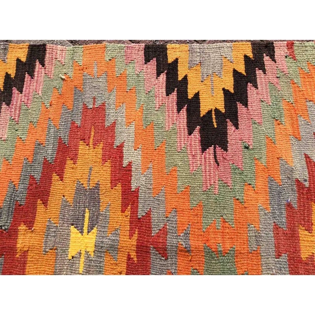 Textile 1960' S Bohemian - Turkish Kilim Runner - 36" X 85" For Sale - Image 7 of 9