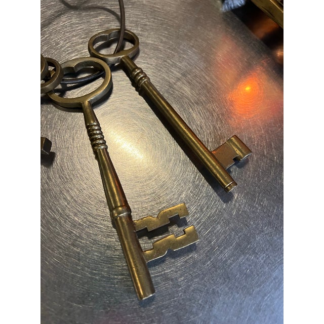 Vintage Brass Set of Skeleton Keys For Sale In Atlanta - Image 6 of 10