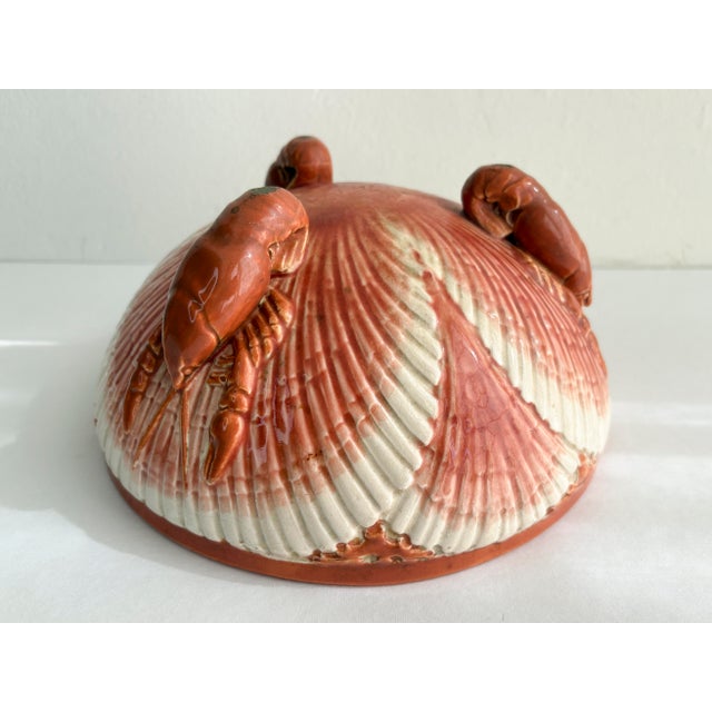 Antique French Sarreguemines Majolica Lobster Clamshell Centerpiece Bowl For Sale - Image 10 of 17