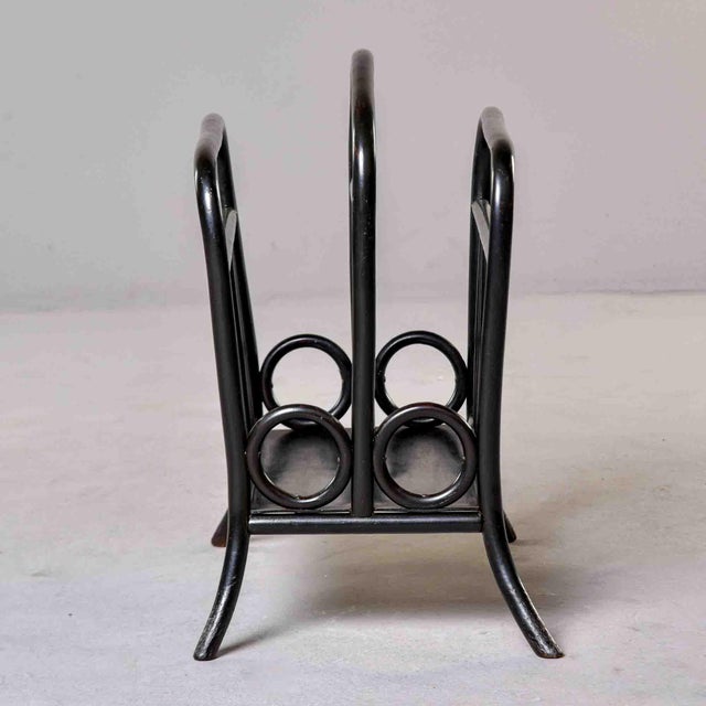 Art Nouveau Thonet Model 33 Bentwood Magazine Rack in Ebonized Finish For Sale - Image 3 of 11