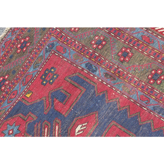 Antique Caucasian Kazak Rug With Bold Geometric Tribal Medallion Design For Sale - Image 16 of 16