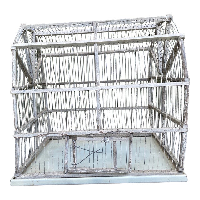Vintage Wooden Birdcage For Sale