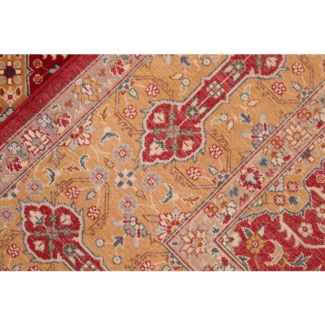 Textile Shabby Chic 1990's Abstract Pak-Persian Red/Gold Wool Rug - 6'1'' X 9'4'' For Sale - Image 7 of 9