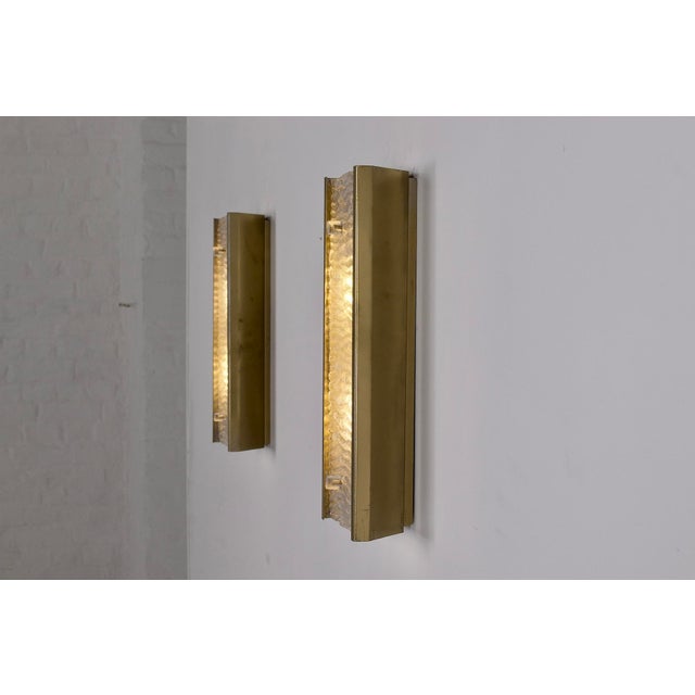 Metal Large Murano Glass Wavy Wall Lights, 1960s, Set of 2 For Sale - Image 7 of 12