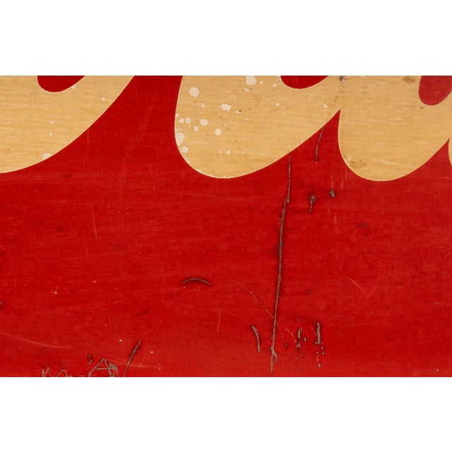 Wood 1940s Large Coca Cola Framed Tin Litho Sign For Sale - Image 7 of 13