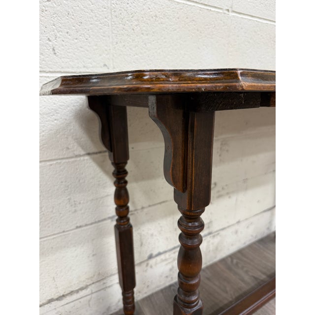 Wood Vintage Jacobean Revival Sofa Table Console Table Hall Table For Sale - Image 7 of 13