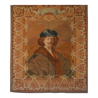 19th Century Tapestry Portrait of Rembrandt For Sale