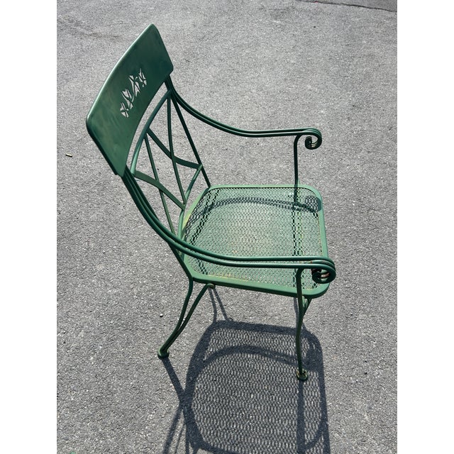 Vintage Wrought Iron Patio Set Table and 4 Chairs **** For Sale - Image 9 of 11