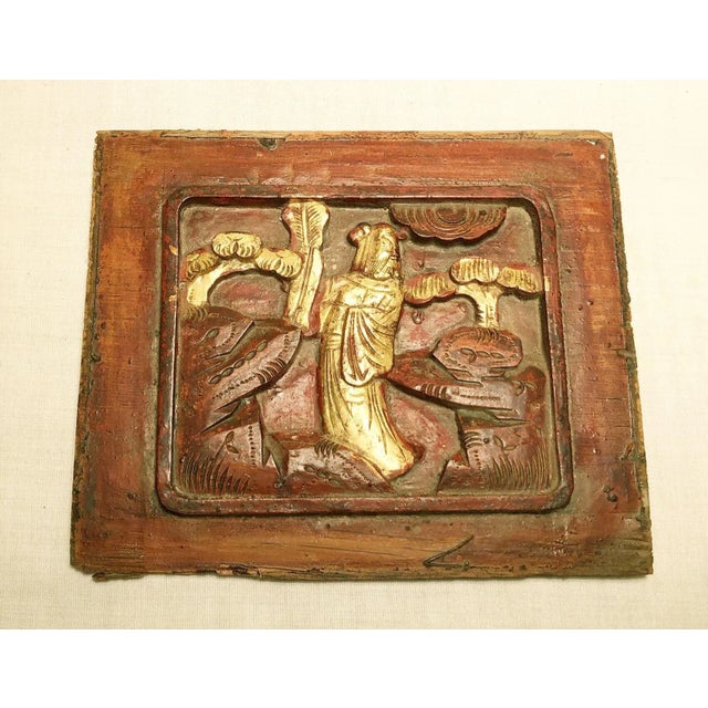 Early 19th Century Antique Chinese Wood Panel Carving, Cunninghamia Wood, Circa 1800-1849 For Sale - Image 5 of 5