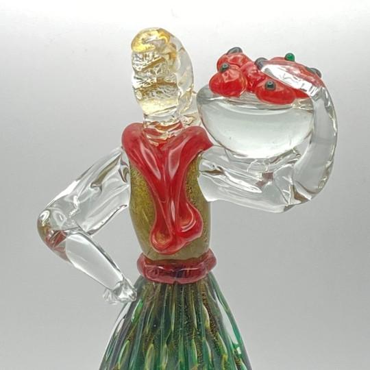 Glass Murano Seguso Vetri D’Arte Male Female Peasant Couple Italian Art Glass 1960s (Pls Read-Repair) For Sale - Image 7 of 18