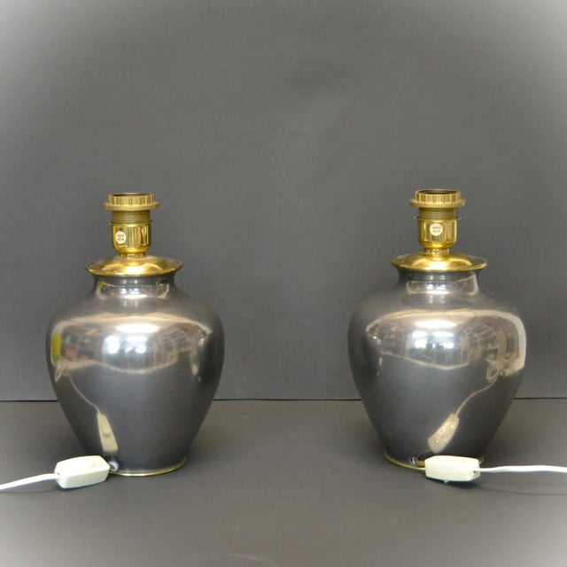 1970s Vintage Metal Table Lamps, 1970s, Set of 2 For Sale - Image 5 of 9