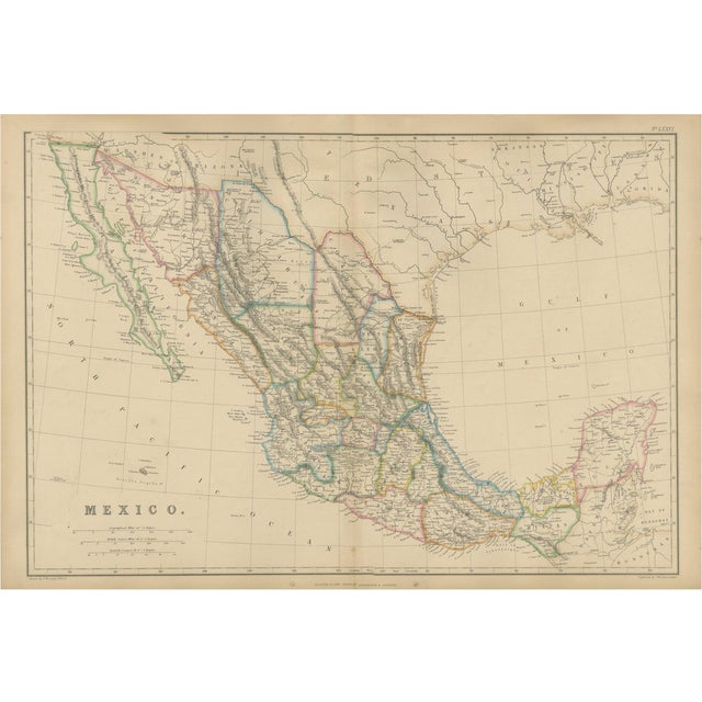 Antique Map of Central America and Gulf of Mexico, 1860 For Sale