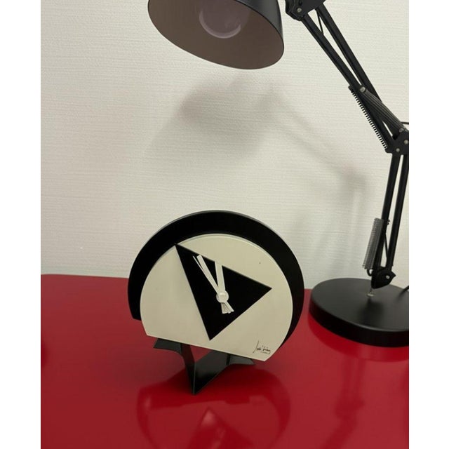 Radical Table Clock in Lacquered Metal, 1980s For Sale - Image 4 of 5