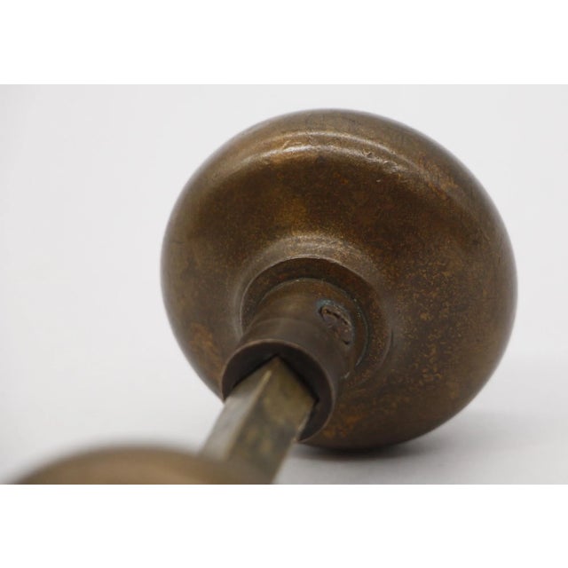 Pair of Vintage Four Fold Flemish Bronze Entry Door Knobs For Sale - Image 6 of 6