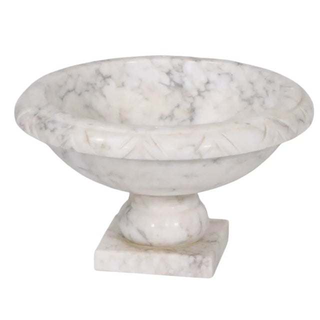 Off-white Mid 20th Century Diminutive Marble Footed Bowl, Made in Italy For Sale - Image 8 of 14