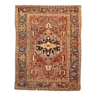 Antique Persian Serapi Rug 5’2” X 6’9” For Sale