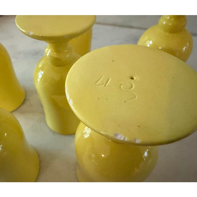 Set of 6 Vintage Yellow Pedestal Glasses For Sale - Image 11 of 12