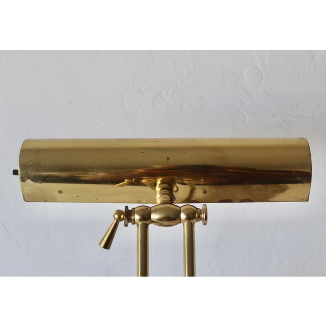 Vintage Brass Office Table Lamp Marble Base For Sale - Image 9 of 17