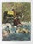 Early 20th century colortone advertising photograph of a prospector and his donkey panning for gold. Unsigned. Unframed,...