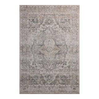 Amber Lewis x Loloi Josie Silver / Natural 2'-6" x 7'-6" Machine Washable Runner Rug For Sale