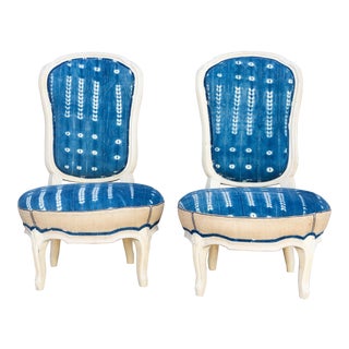 Petite Indigo Le Siege Pair of Chairs For Sale