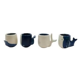 Mid 20th Century High Temperature ceramics mugs with marine motifs - Set of 4 For Sale