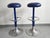 Vintage Bar Stools in Blue Faux Leather and Aluminum from Knoll, 1970s, Set of 2 For Sale - Image 13 of 14
