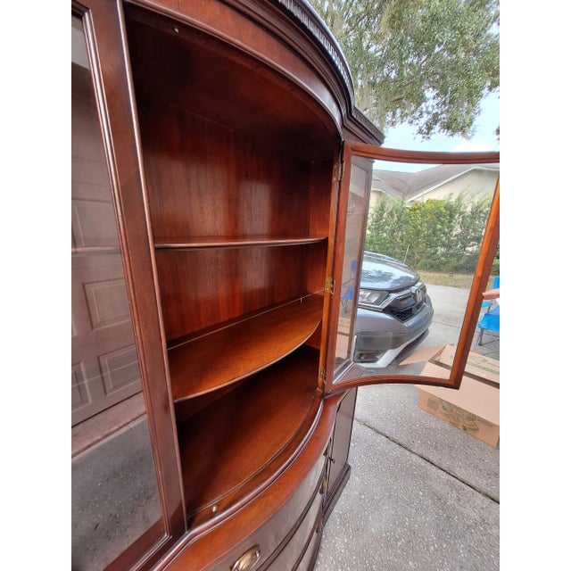 Brown Vintage Drexel New Travis Court Mahogany China Cabinet For Sale - Image 8 of 14