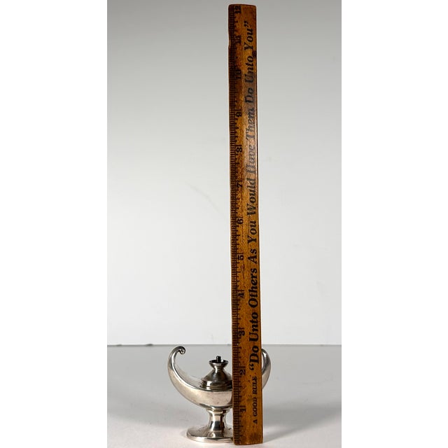 1910s Sterling Aladdin Lamp of Learning Cigar Table Lighter by Marks & Cohen For Sale - Image 16 of 18