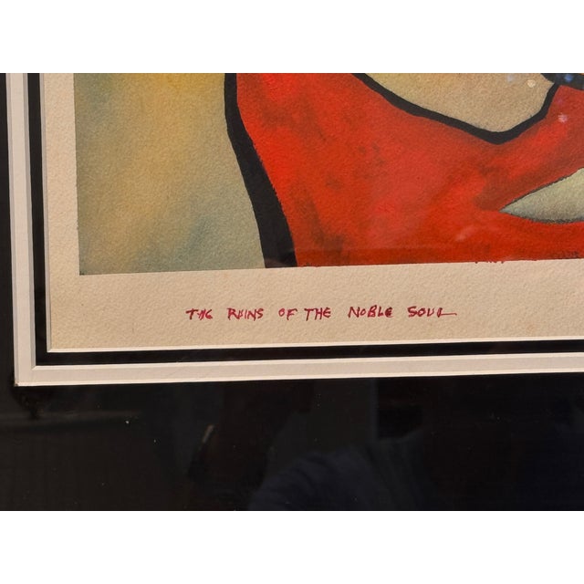 1980s Abstract Acrylic on Paper, “The Ruins of the Noble Soul” For Sale - Image 4 of 7