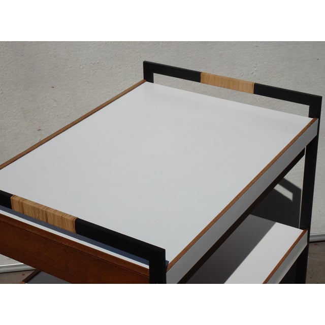 Black Minimalist Austrian Bar Cart attributed to Carl Auböck, 1960 For Sale - Image 8 of 18