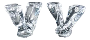 Crystal Candelabras from Val Saint Lambert, Set of 2