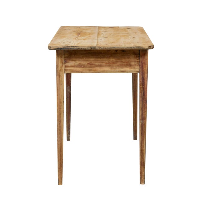 Antique Swedish Scraped Pine Side Table, 1880 For Sale - Image 6 of 8