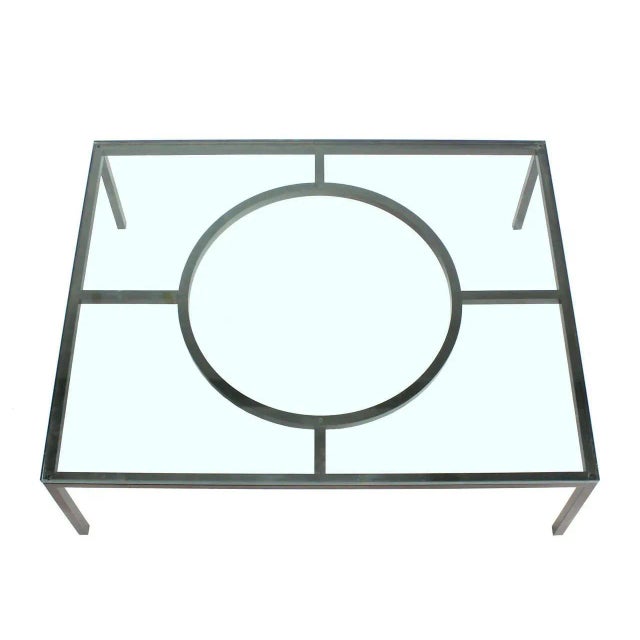 Modern Modern Rectangle Bronzed Frame Coffee Table For Sale - Image 3 of 6