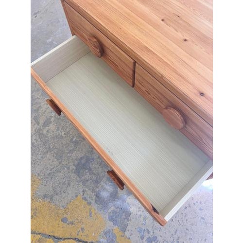 Brown Pine Wood Chest of Drawers with Round Handles For Sale - Image 8 of 11