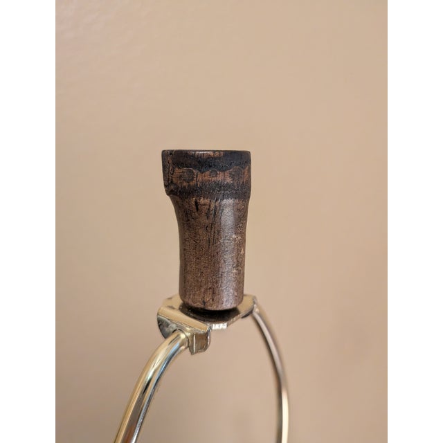 Sienna 1980s Campaign Style Burnt Bamboo Table Lamp For Sale - Image 8 of 9