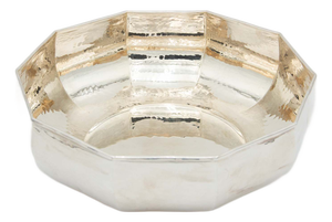 Decagonal Hammered Silver Fruit Bowl