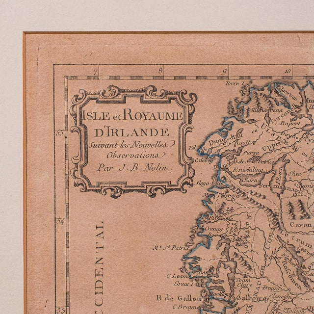 Late 18th Century Antique Map of Ireland, French, Framed Cartography, Eire, Georgian, Circa 1780 For Sale - Image 5 of 12