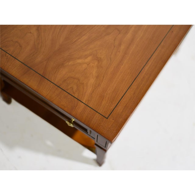 Mid Century Transitional Side Tables, Single Drawer With Lower Shelf - A Pair For Sale - Image 9 of 10