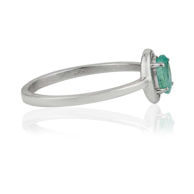 Not Yet Made - Made To Order Minimalist Prong Set Oval 0.56 Ct Natural Emerald Solitaire Ring Size 8 For Sale - Image 5 of 13