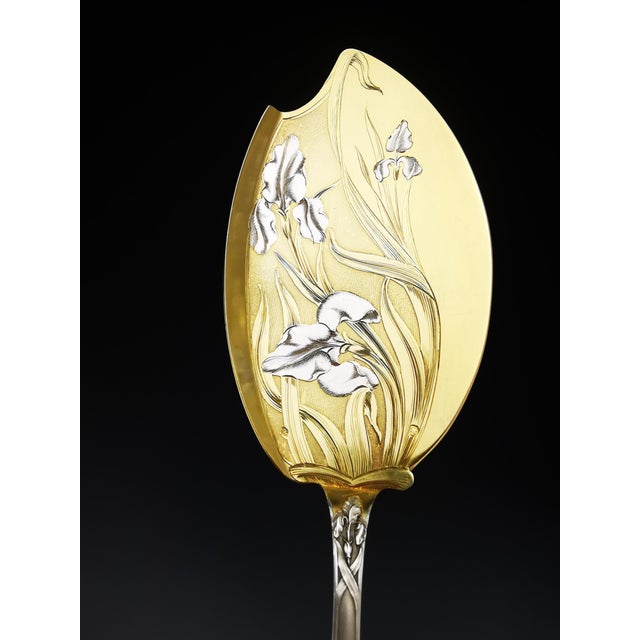 Ice Scoops and Serving Set in Silver Vermeil, 1940s, Set of 13 For Sale - Image 3 of 11