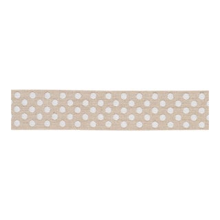 Schumacher Dotted Embroidered Tape Trim in Natural For Sale